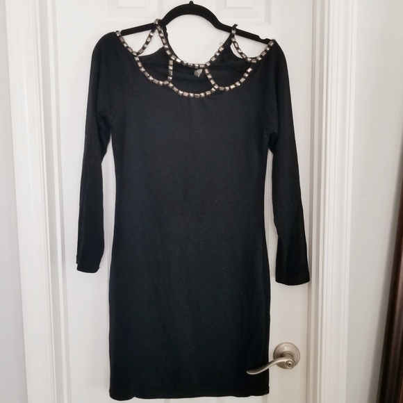 Cage Cutout Sweater Dress with Long Sleeves - Picture 3 of 8